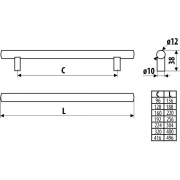 NK GM UCHYT DECORIS RELING 128/188mm NEREZ