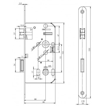 NK FD ZAMOK FABDOS 72/55/80 P/L WC/18