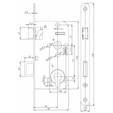 NK FD ZAMOK FABDOS 72/55/80 P/L PZ/18