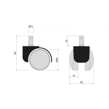 NK MG KOLECKO 50 mm s capom 11mm pogumovane