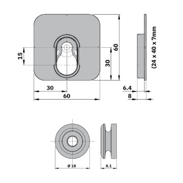 NK QT Button-fix Upevnenie Bonded Typ 1 do dreva