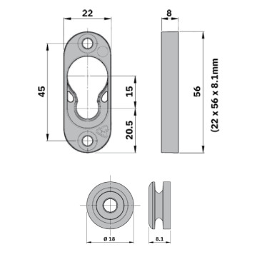 NK QT Button-fix Upevnenie Flush-fix Typ 1 do dreva